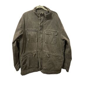 Vintage Arizona Jean Company Chore‎ Jacket Mens XXL Brown Canvas Full Zip Coat